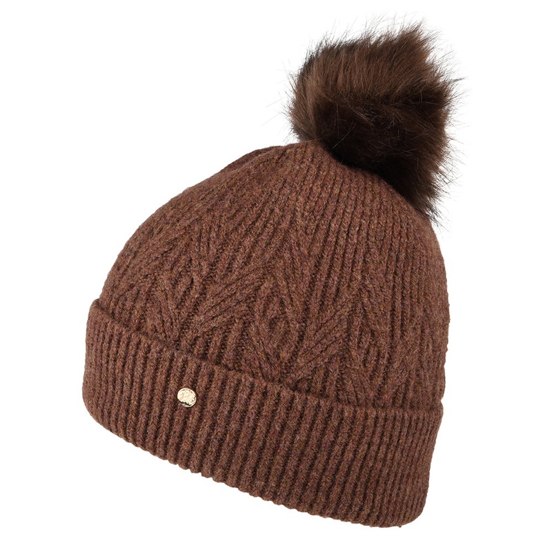 Failsworth Hats Alice Faux Fur Pom Bobble Hat – Chestnut 1-Size
