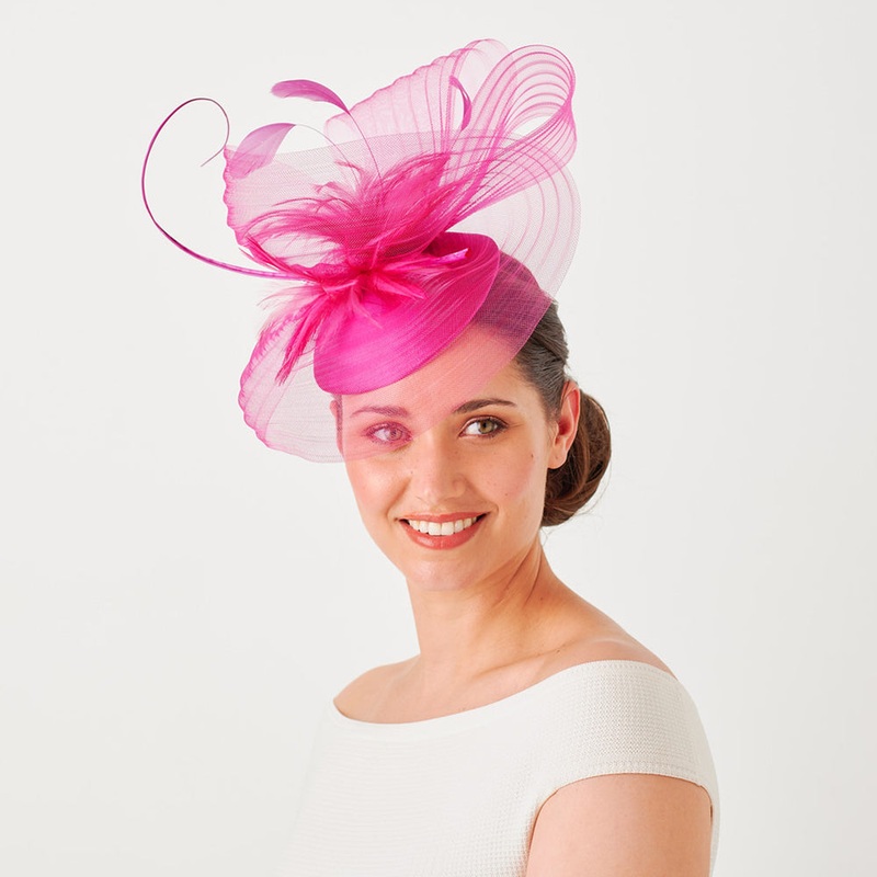 Failsworth Hats Aubrey Tulle Pillbox Fascinator – Fuchsia 1-Size
