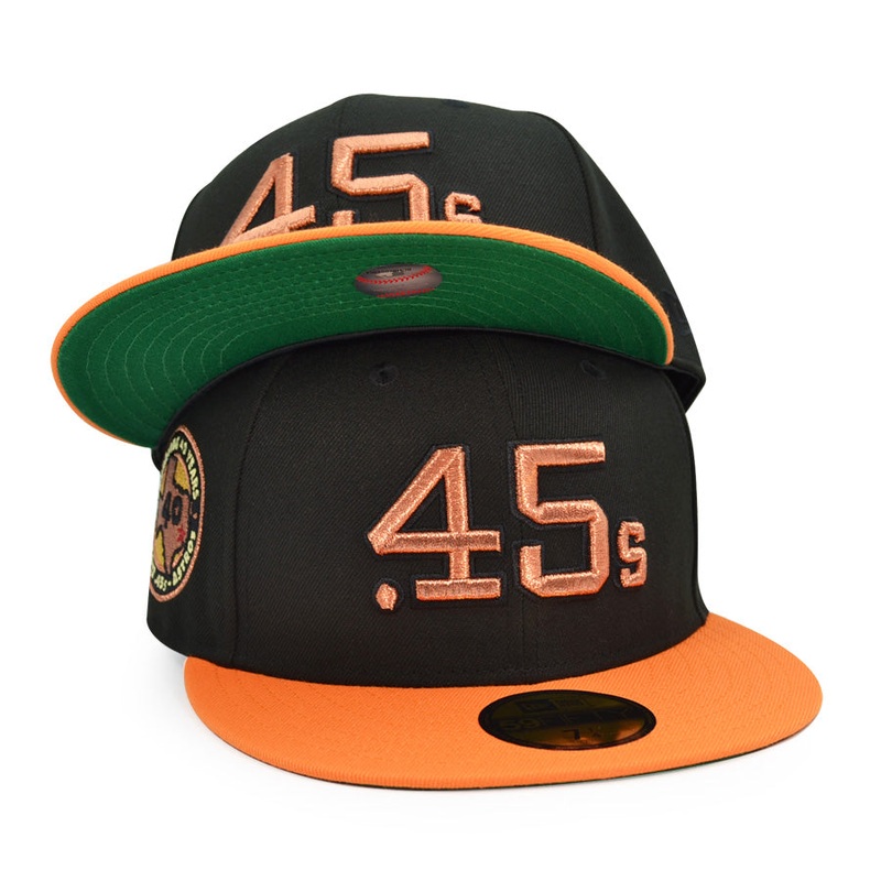 Houston Colt 45’s 40th ANNIVERSARY Exclusive New Era 59Fifty Fitted Hat – Black/Orange Pop 6 7/8