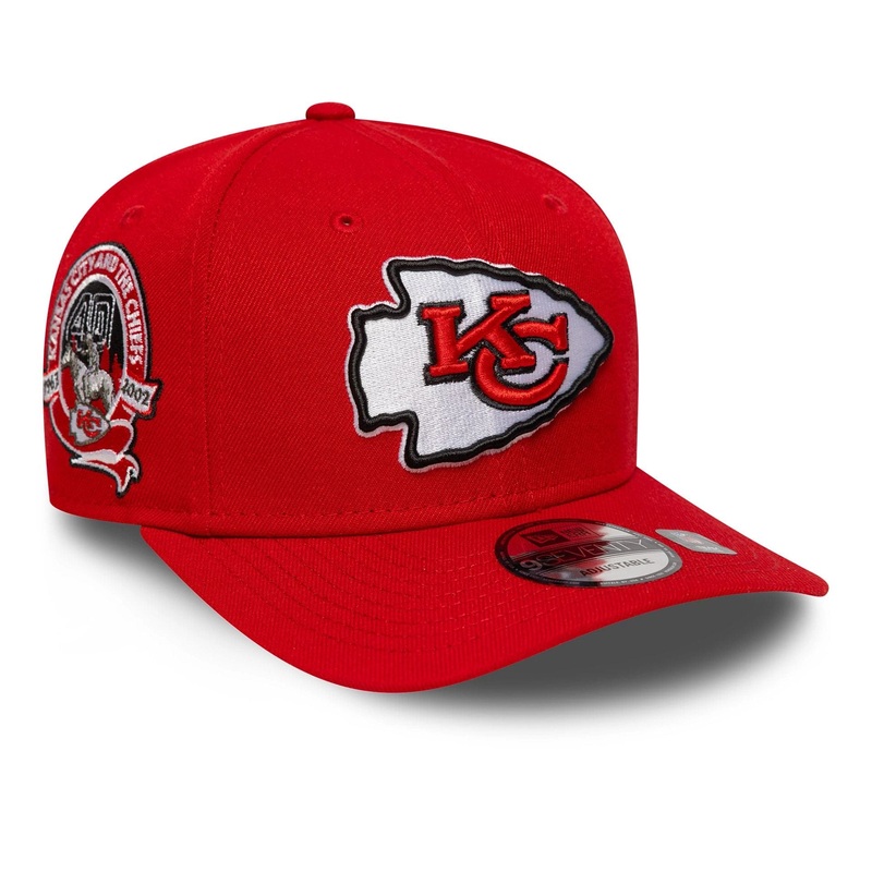 Kansas City Chiefs NFL Patch Red 9SEVENTY Stretch-Snap Adjustable Cap OSFM