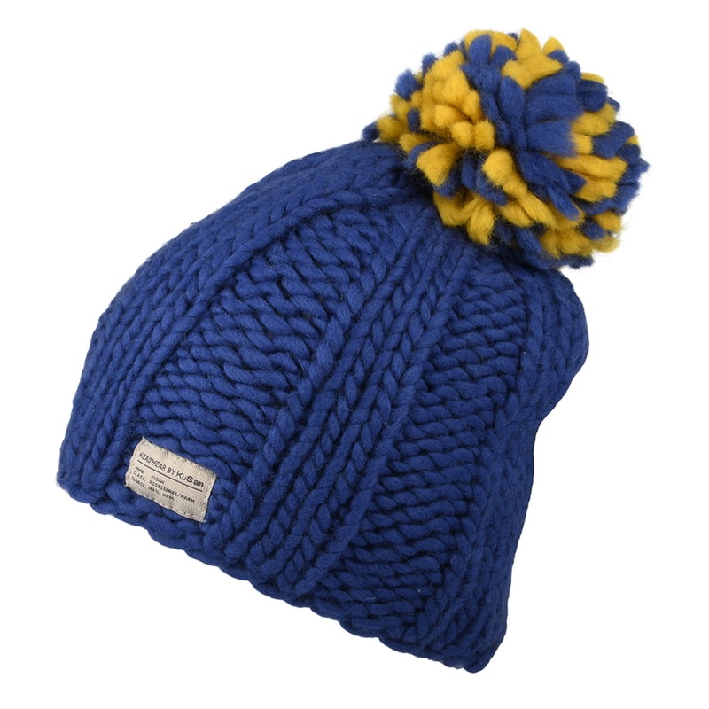 Kusan Unity Pom Bobble Hat – Blue-Yellow 1-Size