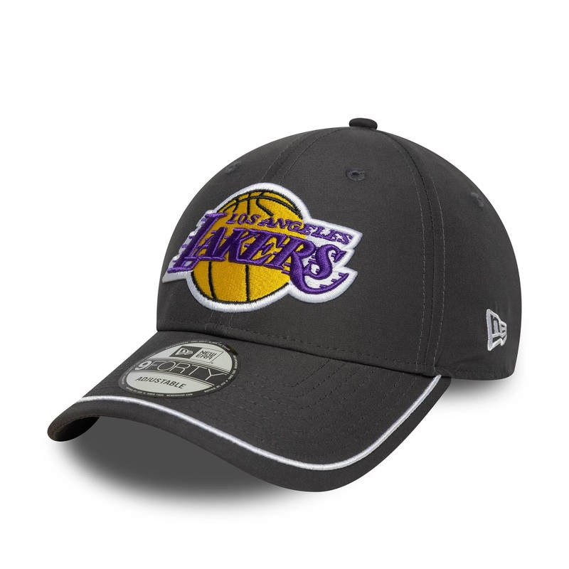 LA Lakers NBA Piping Dark Grey 9FORTY Adjustable Cap OSFM