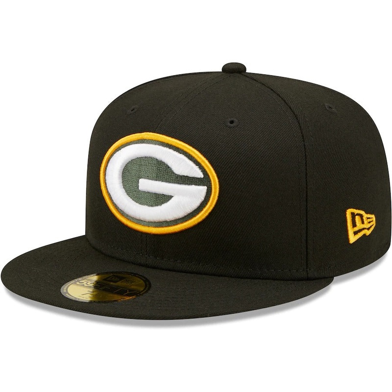 New Era Green Bay Packers Black Omaha 59FIFTY Fitted Hat