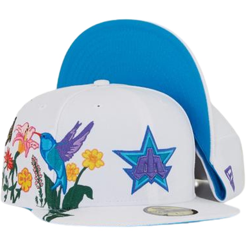 New Era Seattle Mariners “White Blooming” Blue Undervisor 59FIFTY Fitted Hat