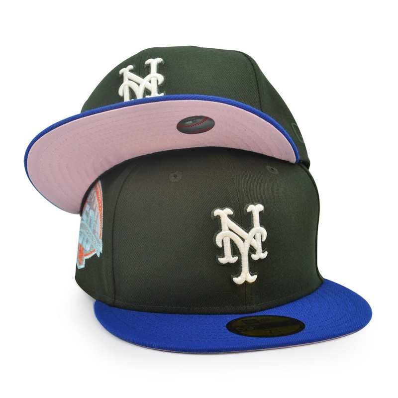 New York Mets 50th ANNIVERSARY Exclusive New Era 59Fifty Fitted Hat – Dark Seaweed/Calming Blue 6 7/8