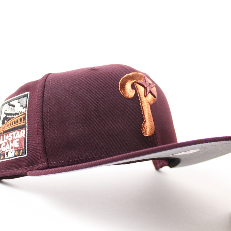 Philadelphia Phillies 1996 All Star Game 59Fifty New Era Fitted Hat (Maroon Gray Under Brim) 6 7/8