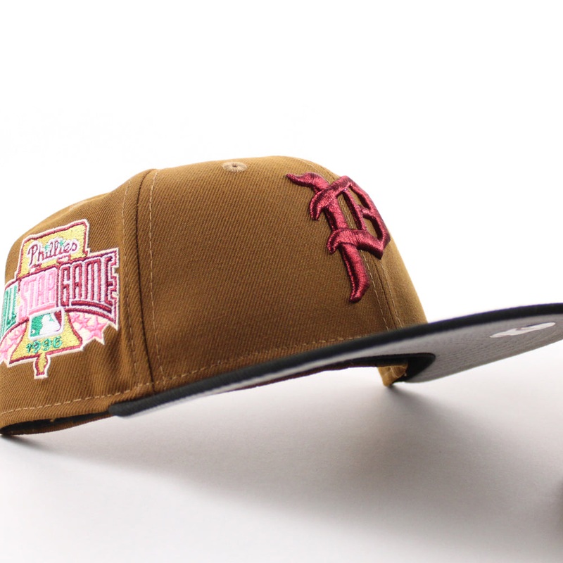Philadelphia Phillies 1996 All Star Game 59Fifty New Era Fitted Hat (Toasted Peanut Black and Gray Under Brim) 7