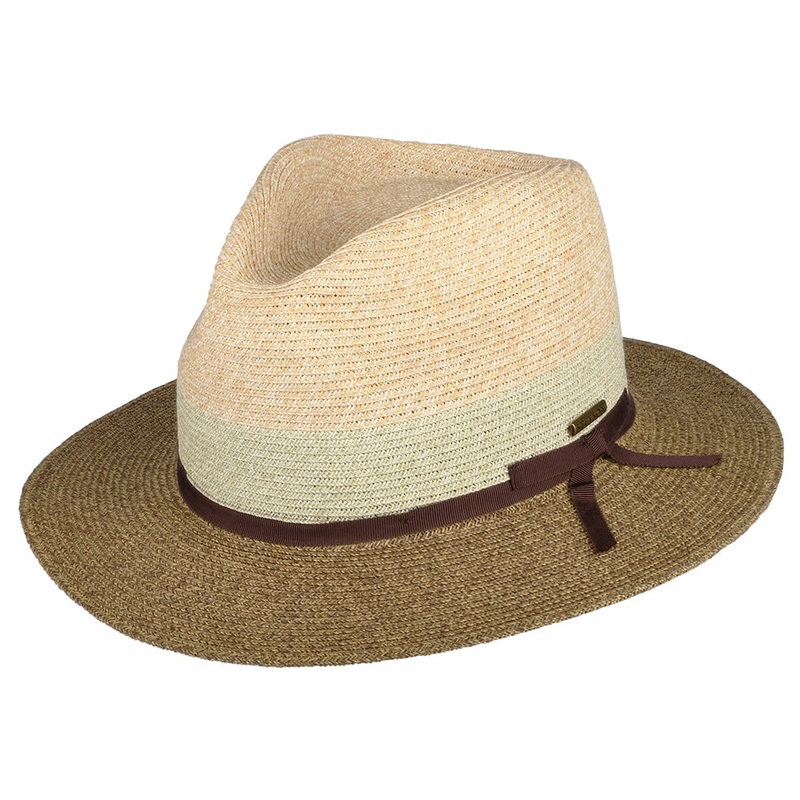 Stetson Hats Traveller Tri-Colour Safari Fedora Hat – Beige-Brown S