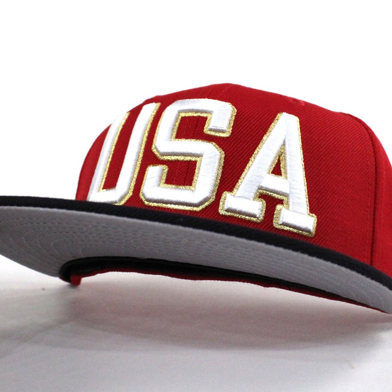 USA New Era 59Fifty Fitted Hat (Air Jordan 4 Retro SE Fiba Red Gray Under Brim) 7
