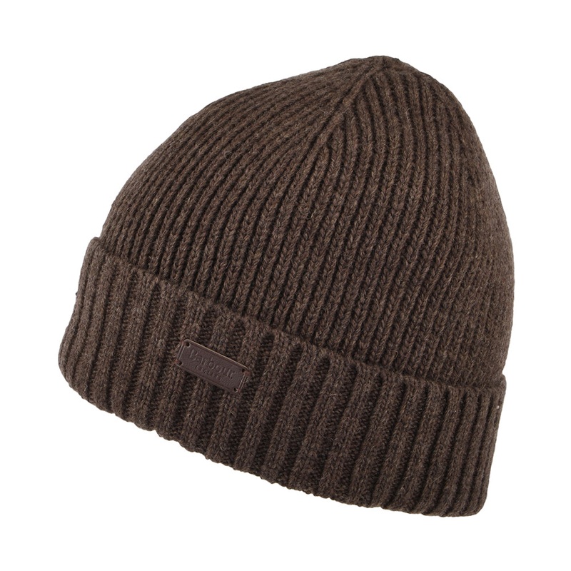 Barbour Hats Carlton Wool Blend Beanie Hat – Mid Brown 1-Size