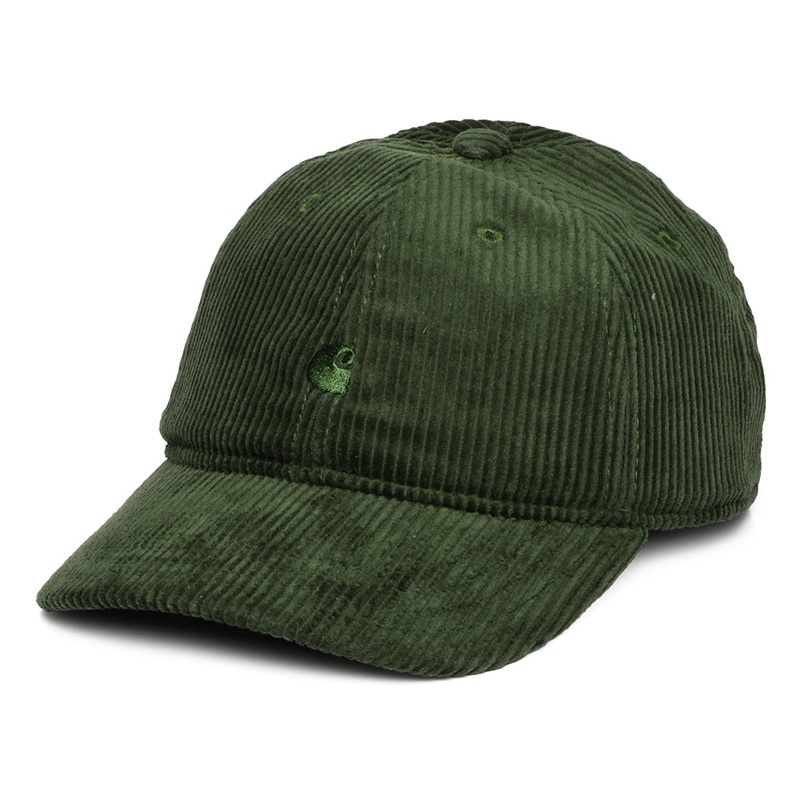 Carhartt WIP Hats Harlem Wide Wale Corduroy Baseball Cap – Moss Adjustable