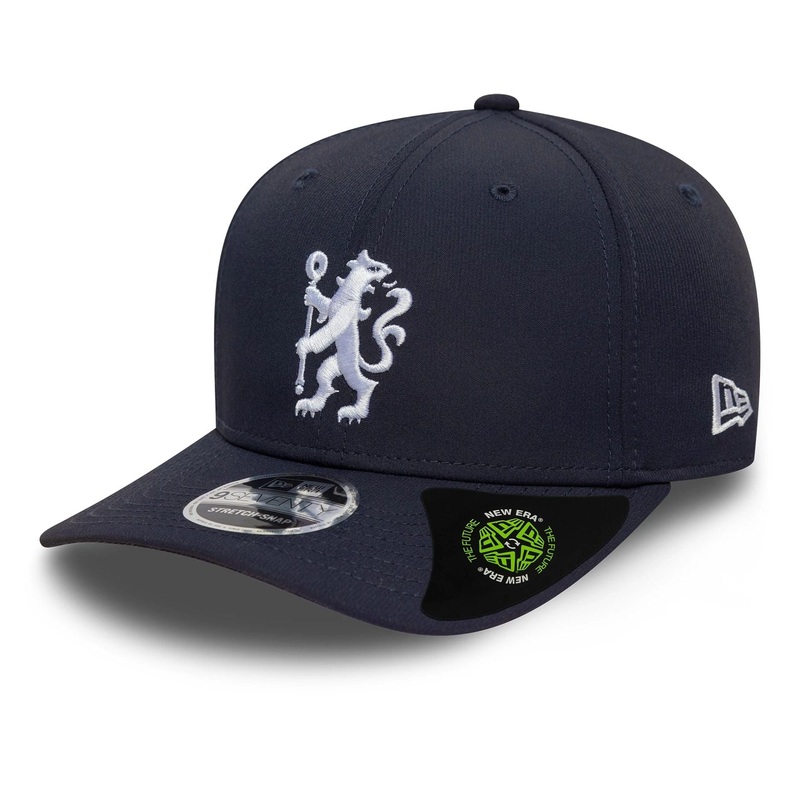 Chelsea FC Lion Crest Recycled Navy 9SEVENTY Stretch Snap Adjustable Cap OSFM