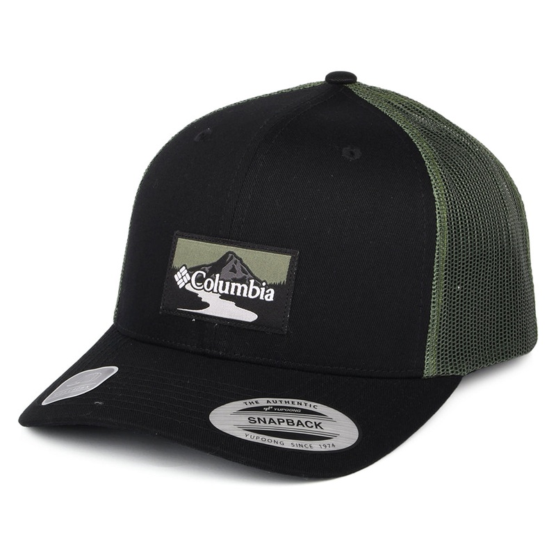 Columbia Hats Peak 2 River Mesh Trucker Cap – Black-Green Adjustable