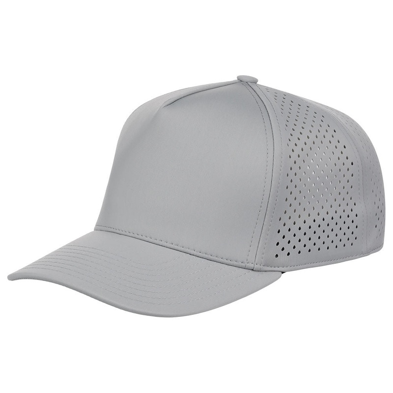 Crowns By Lids Tee Box 5-Panel Tech Cap – Grey Adjustable