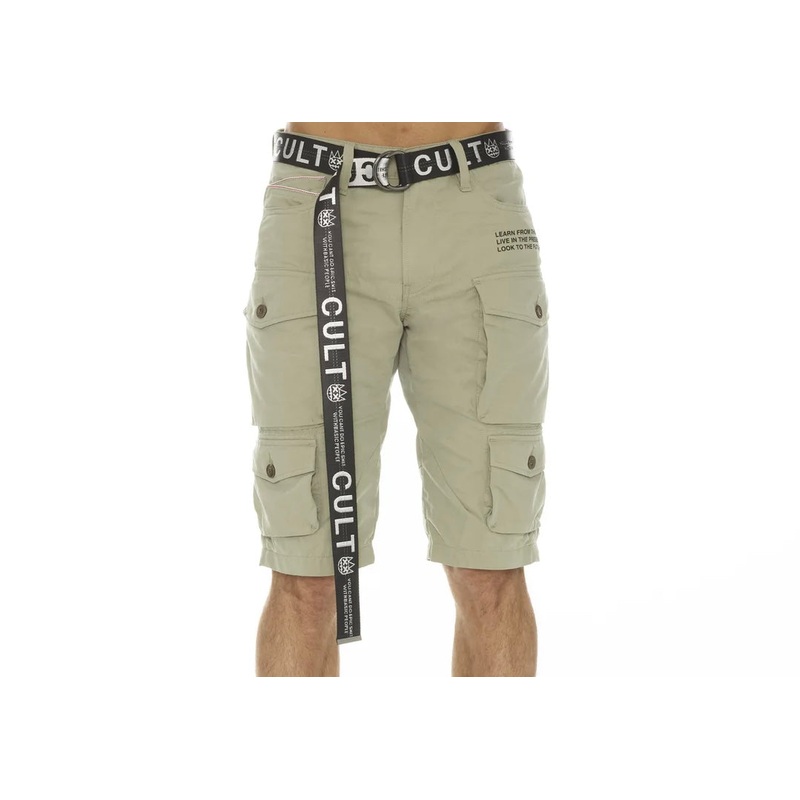 CULT OF INDIVIDUALITY RIDGED CARGO SHORT W/BELT IN BASIL 30