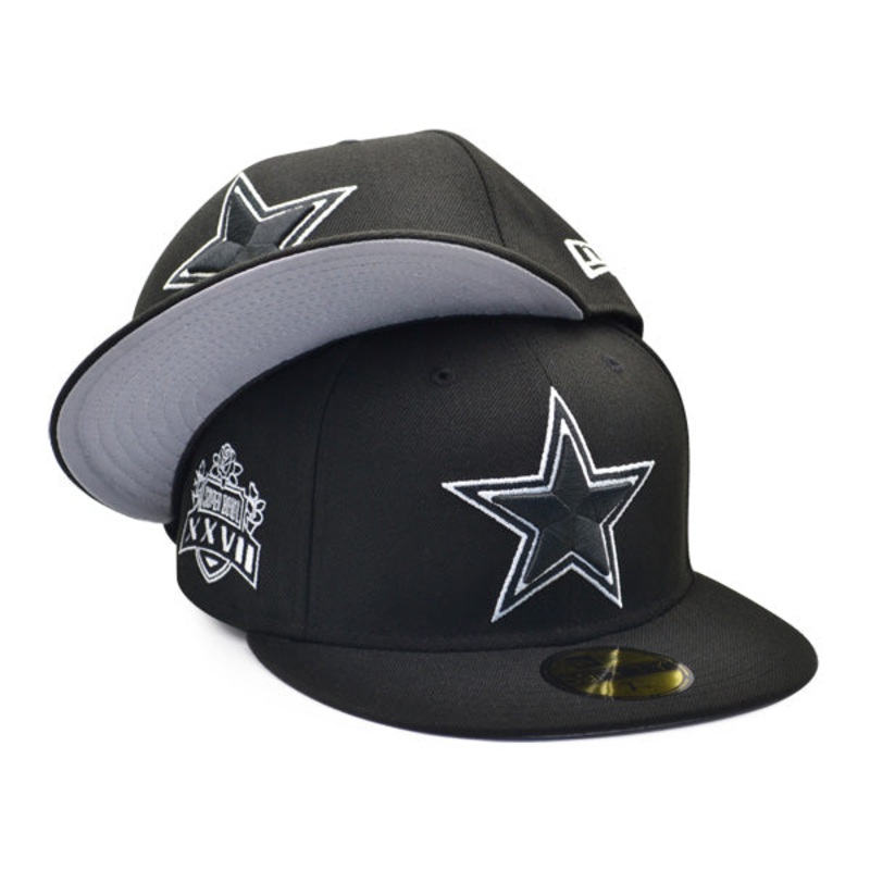Dallas Cowboys SUPER BOWL XXVll Exclusive New Era 59Fifty Fitted NFL Hat -Black/White 6 7/8