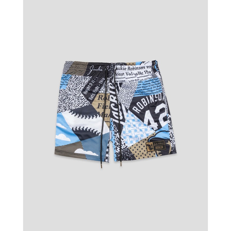 Jackie Robinson Front Page Diamond Air Mesh Shorts – Youth Youth Small