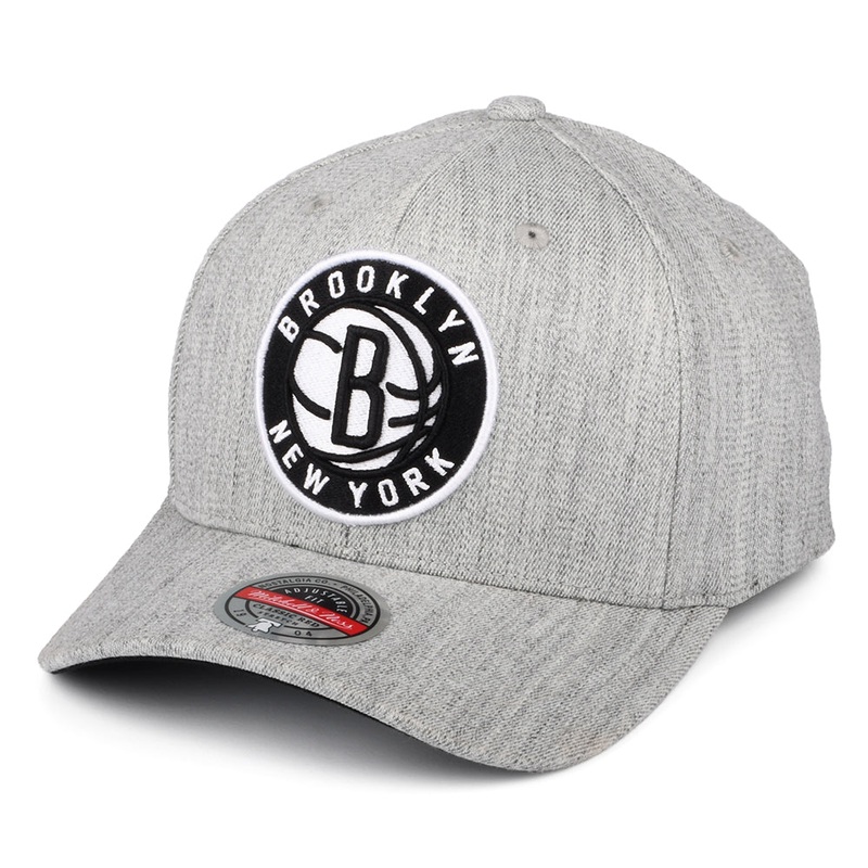 Mitchell & Ness Brooklyn Nets Snapback Cap – NBA Team Heather Stretch – Heather Grey Adjustable