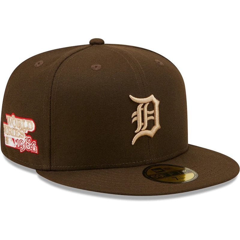 New Era Detroit Tigers Brown 1984 World Series Team Scarlet Undervisor 59FIFTY Fitted Hat