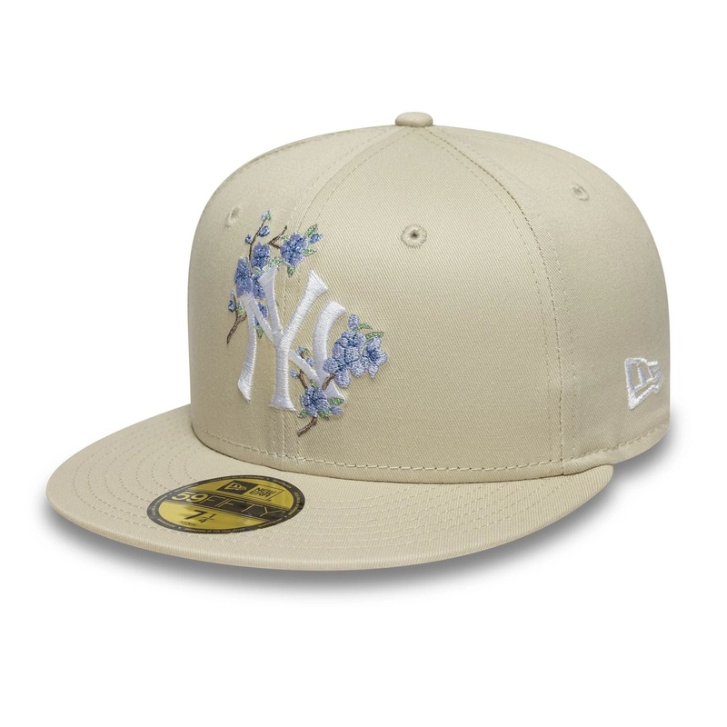 New York Yankees MLB Floral Cream 59FIFTY Fitted Cap 6 7/8