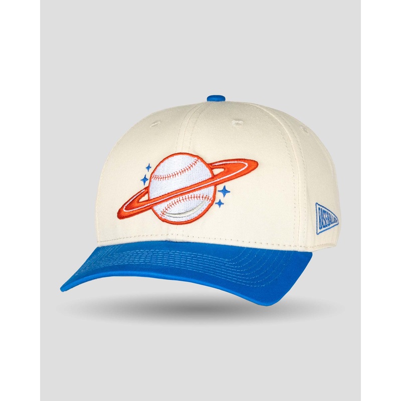 Space Ball Shallow Crown Snapback – Blue and Orange Snapback