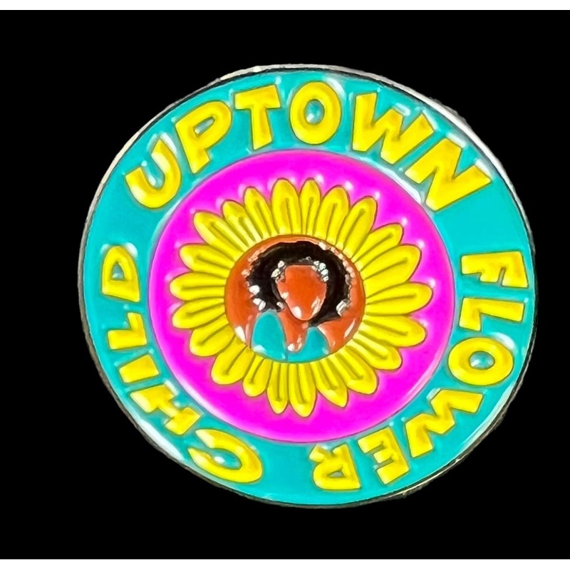UPTOWN FLOWER CHILD TEAL PIN