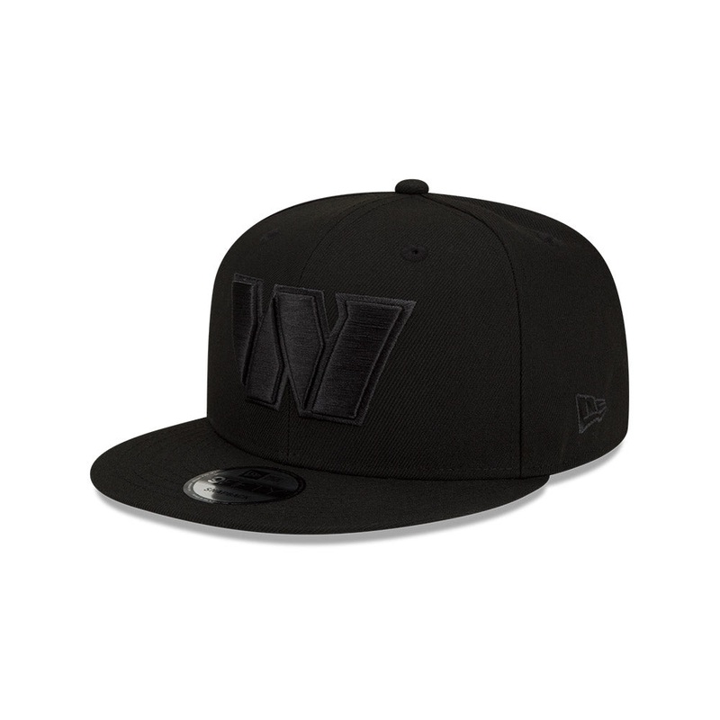 Washington Commanders New Era BLACKOUT 9Fifty Snapback Hat – Black/Black