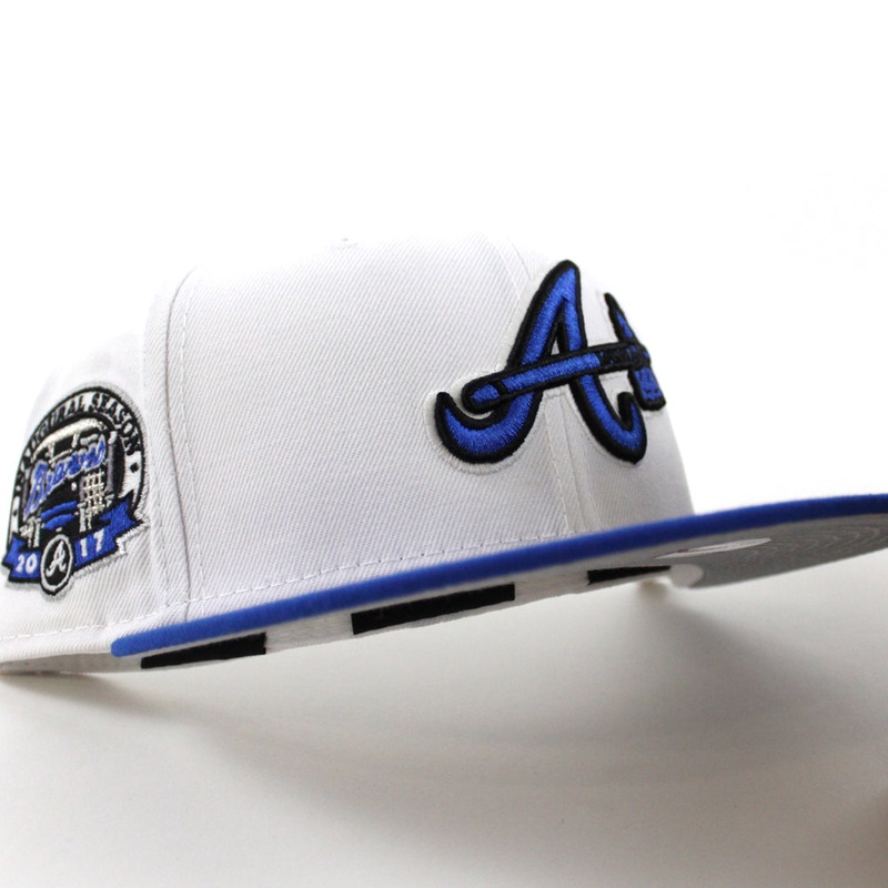 Atlanta Braves 17th Inaugural Season New Era 59Fifty Fitted Hat (White Blue Gray Under Brim) 7
