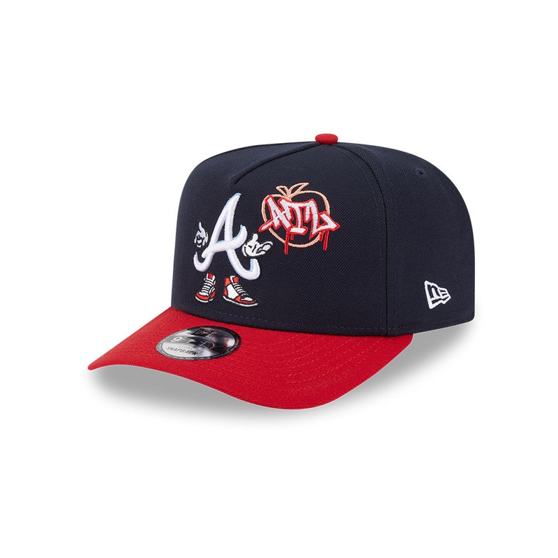 Atlanta Braves New Era CARTOON SERIES A-Frame 9Fifty Snapback MLB Hat – Navy/Red