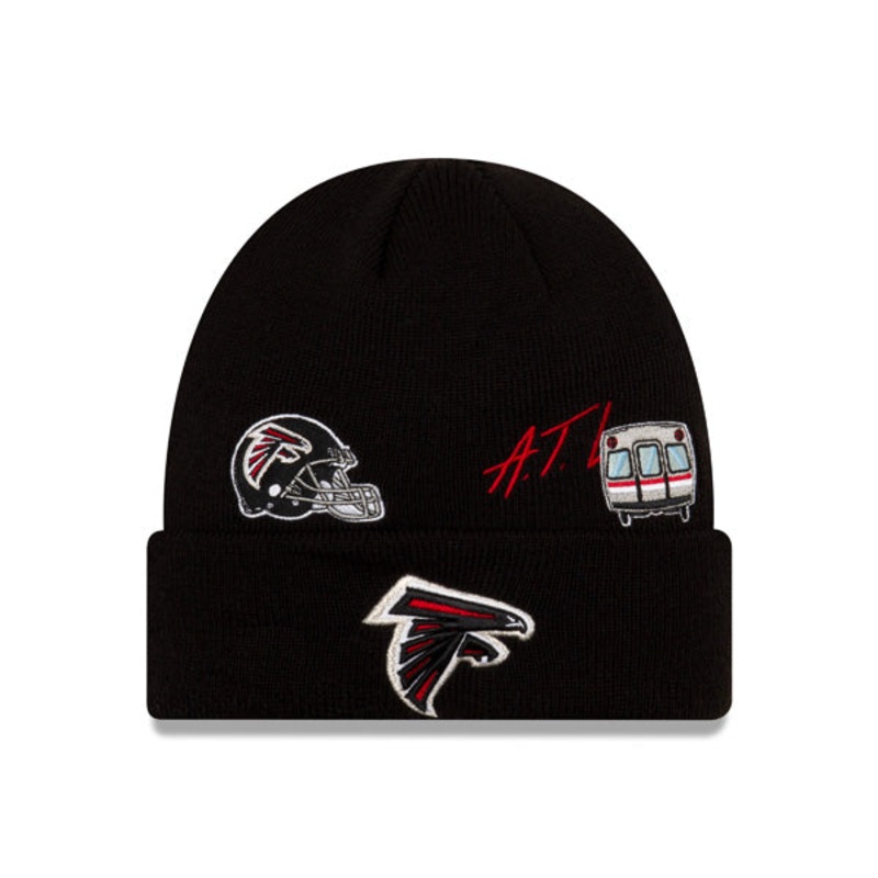 Atlanta Falcons New Era CITY TRANSIT Cuffed Knit NFL Hat – Black
