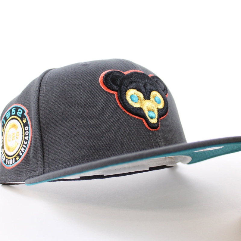 Chicago Cubs 1962 All Star Game New Era 59Fifty Fitted Hat (Dark Gray Aqua Under Brim) 7