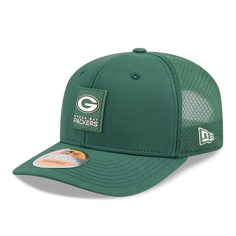 Green Bay Packers NFL Sideline 2025 Dark Green 9SEVENTY Trucker Stretch Snap Adjustable Cap OSFM