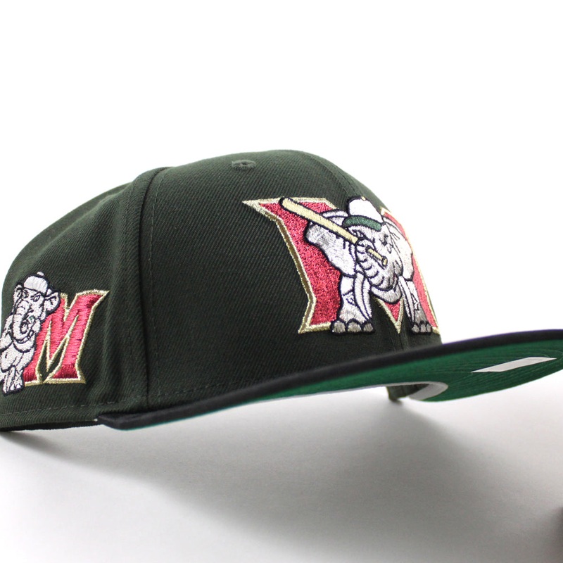 MODESTO AS ELEPHANT M HOMETOWN COLLECTION New Era 59Fifty Fitted Hat (SeaWeed Green Camo Green Under Brim) 7