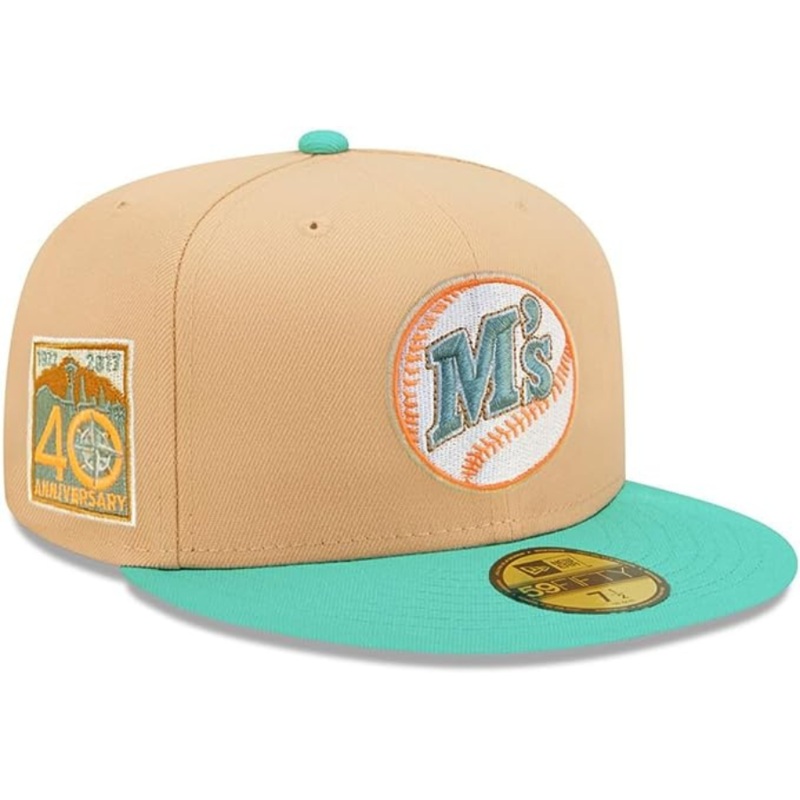 New Era Seattle Mariners Peach/Teal 40th Anniversary 2023 59FIFTY Fitted Hat