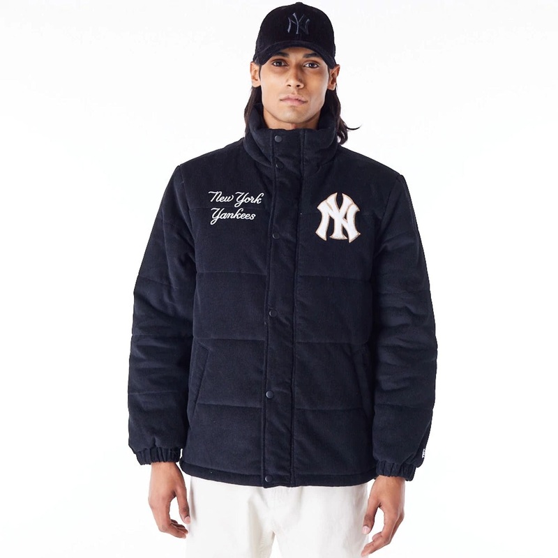 New York Yankees MLB Black Cord Puffer Jacket XS