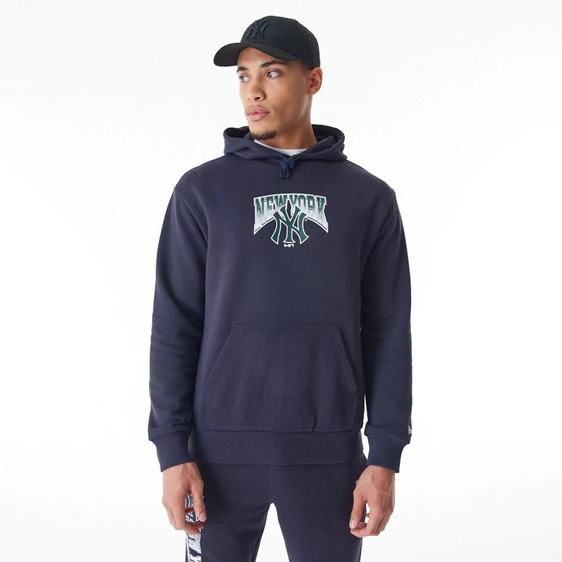 New York Yankees MLB Gradient Navy Oversized Pullover Hoodie XS