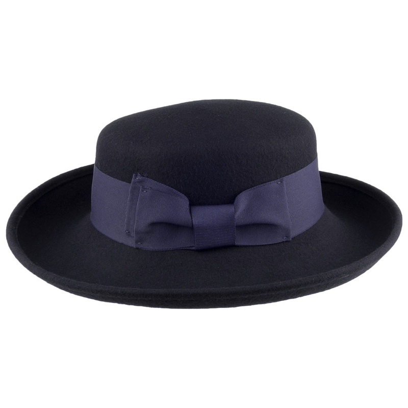Scala Hats Wool Felt Blossom Kettle Hat – Navy 1-Size