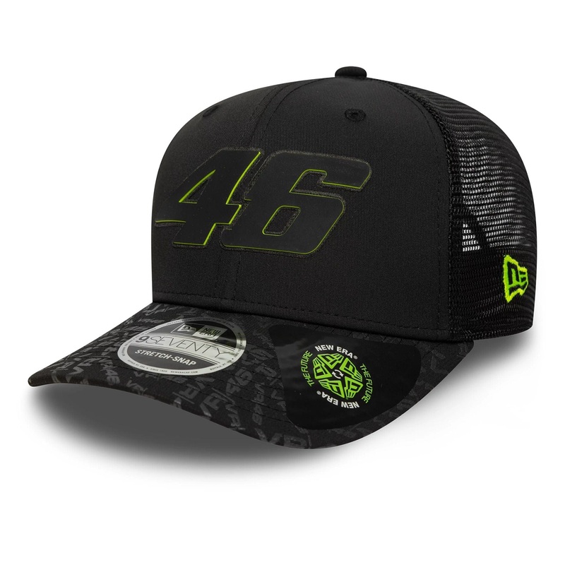 VR46 Sustainable Black 9SEVENTY Stretch Snap Adjustable Cap OSFM
