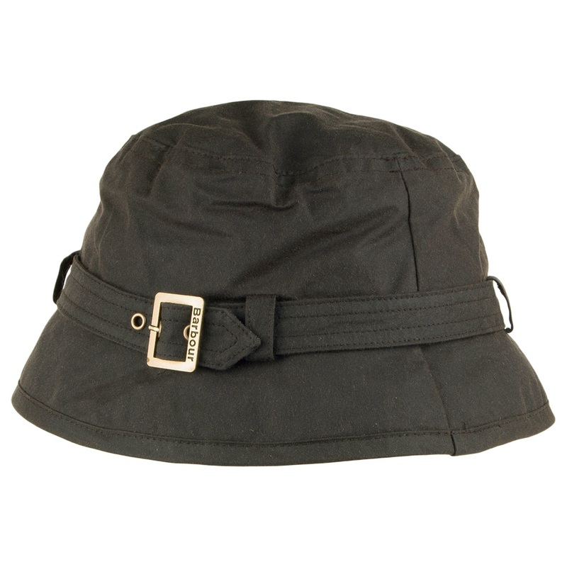 Barbour Hats Kelso Waxed Cotton Bucket Hat – Olive S