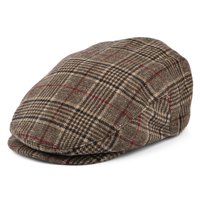 Brixton Hats 20th Anniversary Hooligan Plaid Flat Cap – Brown-Multi Small-56cm