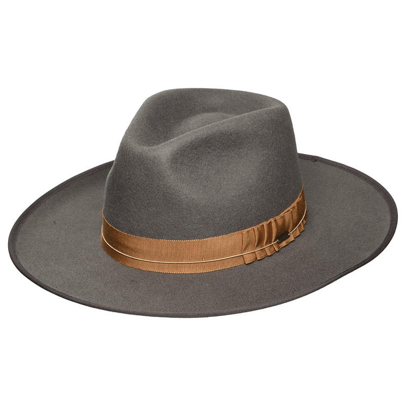 Brixton Hats Reno Wool Felt Fedora Hat – Dark Grey Small-56cm