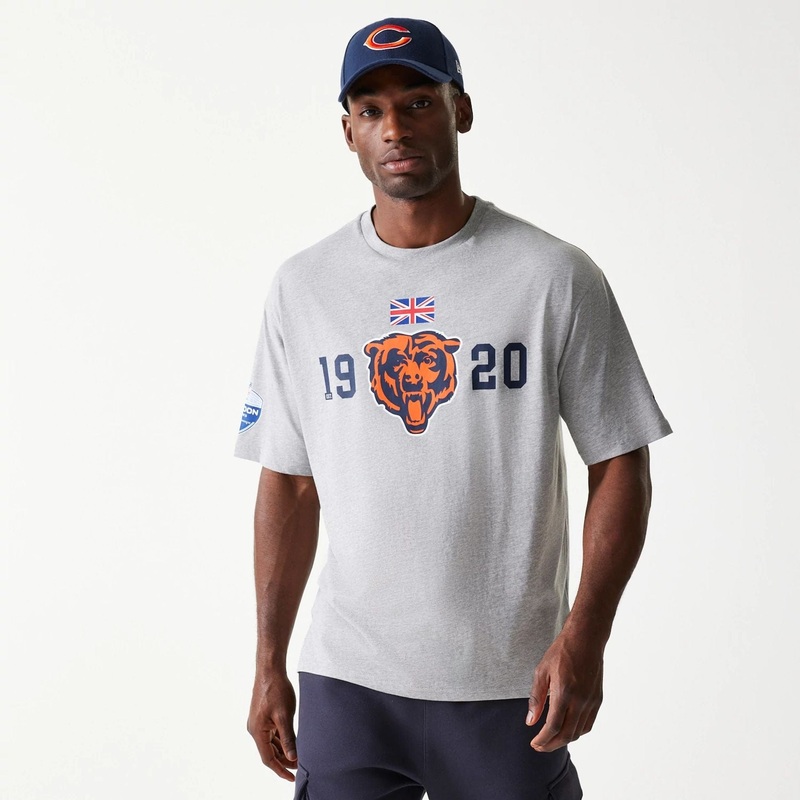 Chicago Bears NFL Games Square Arch Grey Oversized T-Shirt XS