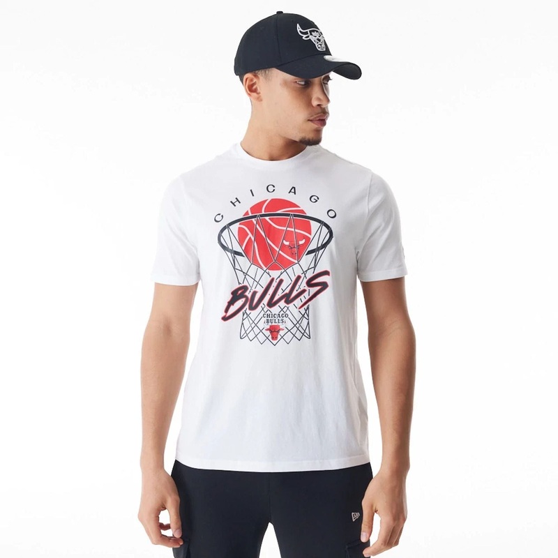 Chicago Bulls NBA Net Graphic White T-Shirt XS