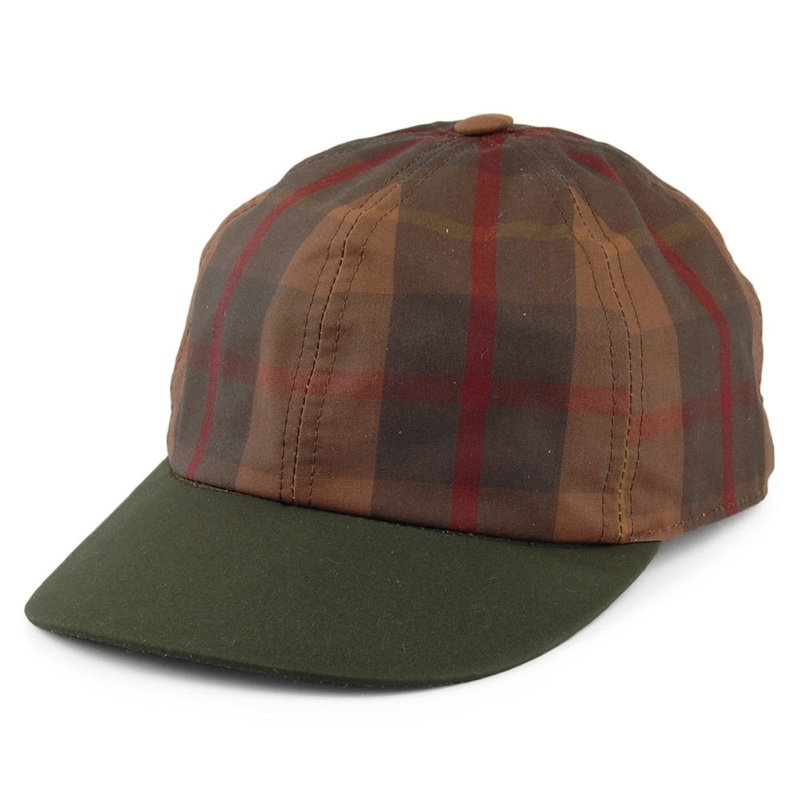 City Sport British Millerain Waxed Cotton Baseball Cap – Brown-Olive S
