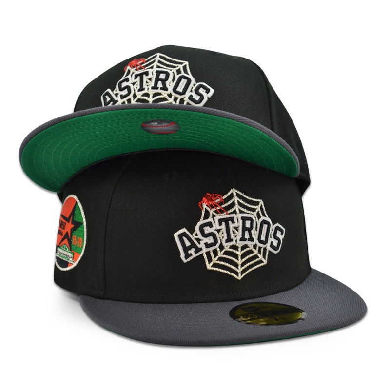 Houston Astros “SPIDER STROS” Exclusive New Era 59Fifty Fitted Hat – Black/Graphite 6 7/8
