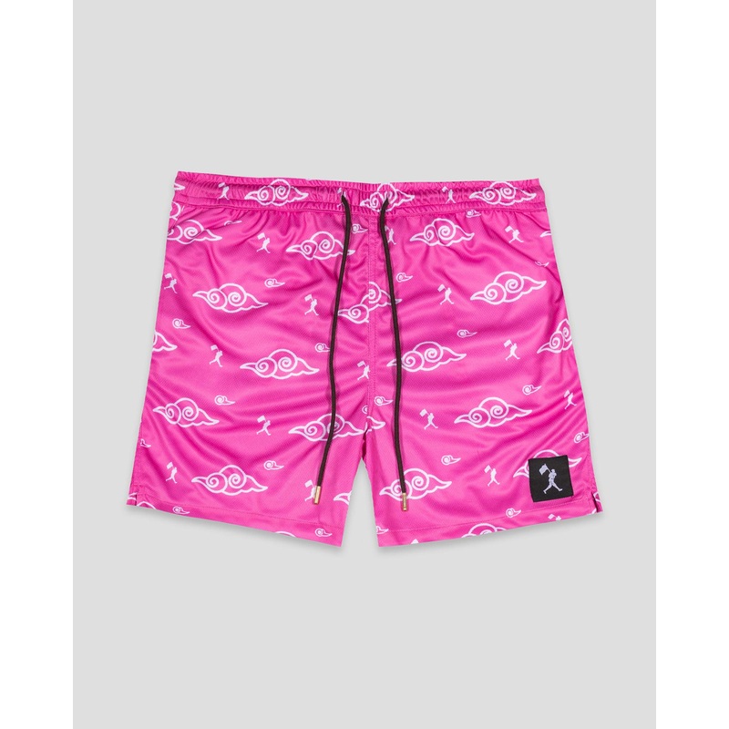 Kumo (Cloud) Anime Diamond Air Mesh Shorts Pink Small