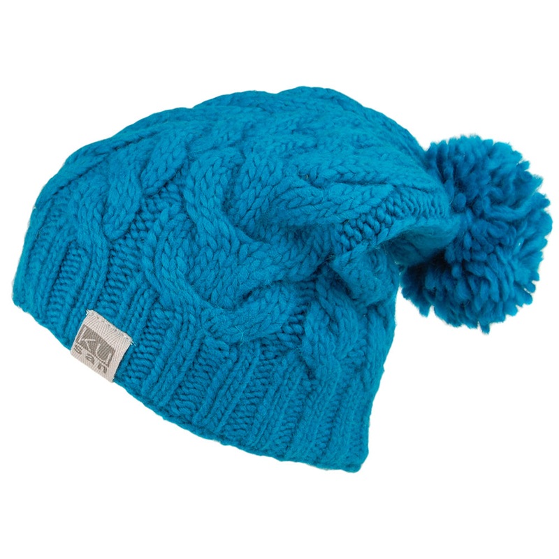 Kusan Oversized Bobble Hat – Turquoise 1-Size