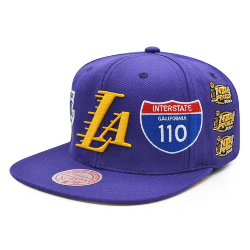 Los Angeles Lakers Mitchell & Ness NBA CHAMP PATCH UP Snapback – Purple