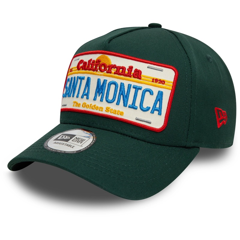 New Era 9FORTY Santa Monica License Plate A-Frame Green Trucker Cap One Size