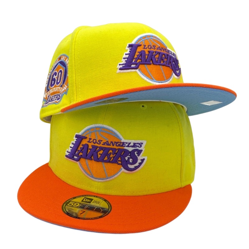 New Era Los Angeles Lakers Yellow/Orange 60th Anniversary Icy Bottom 59FIFTY Fitted Hat